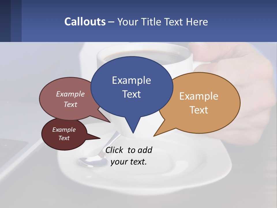 A Person Holding A Cup Of Coffee In Front Of A Laptop PowerPoint Template