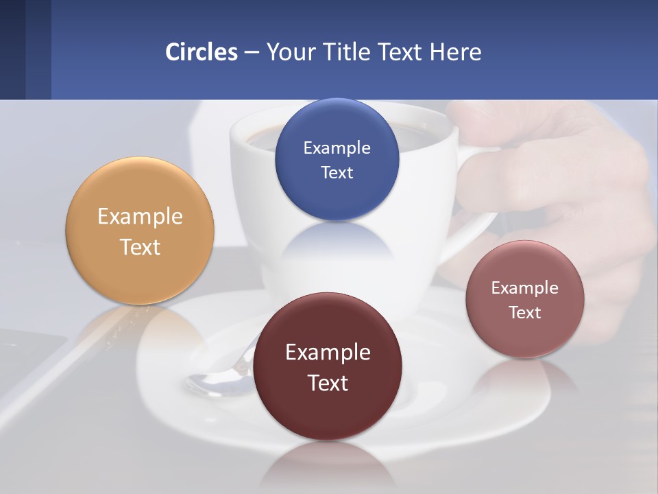 A Person Holding A Cup Of Coffee In Front Of A Laptop PowerPoint Template