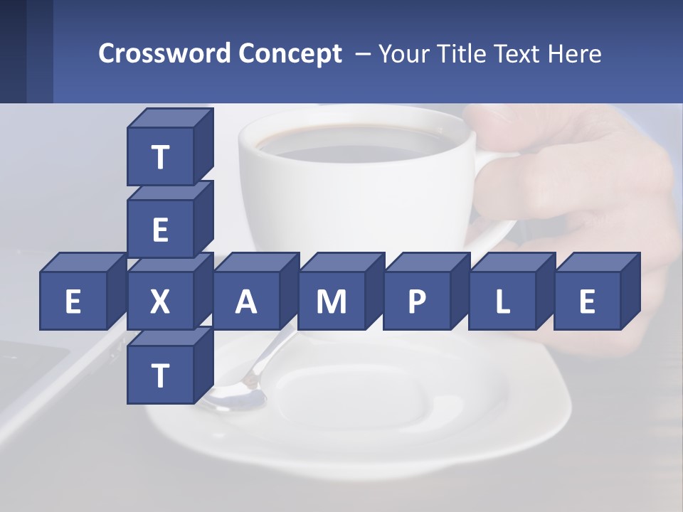 A Person Holding A Cup Of Coffee In Front Of A Laptop PowerPoint Template