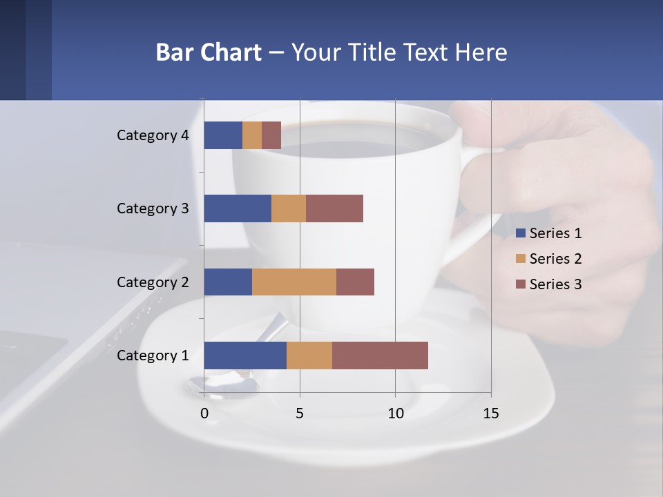 A Person Holding A Cup Of Coffee In Front Of A Laptop PowerPoint Template