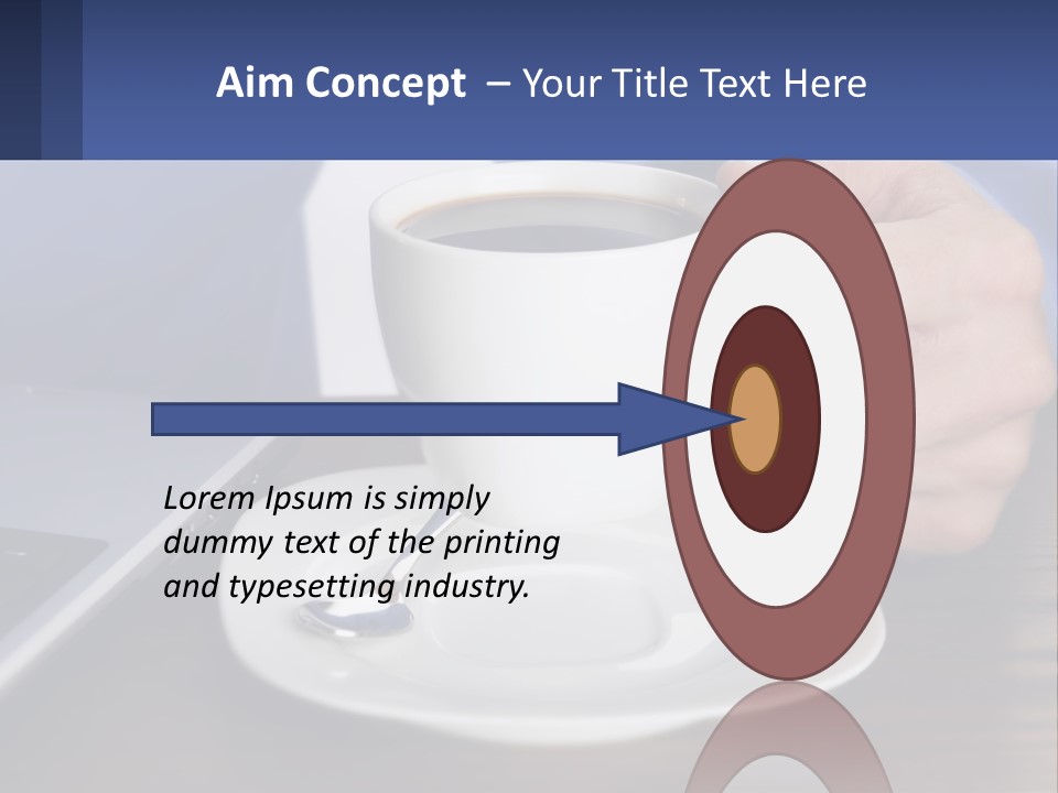 A Person Holding A Cup Of Coffee In Front Of A Laptop PowerPoint Template