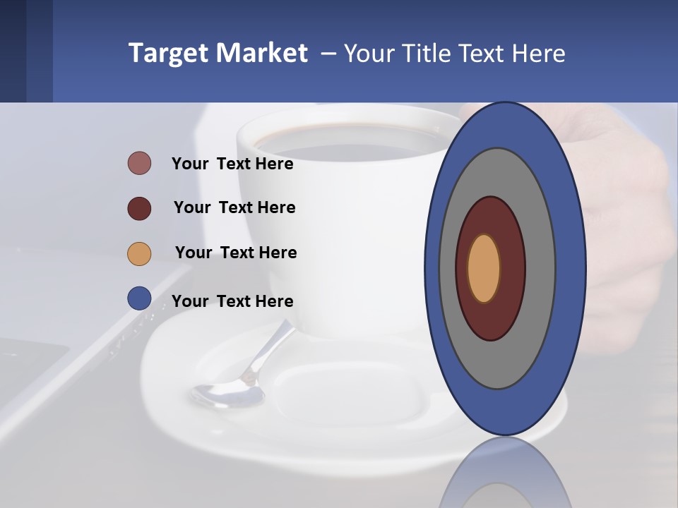 A Person Holding A Cup Of Coffee In Front Of A Laptop PowerPoint Template