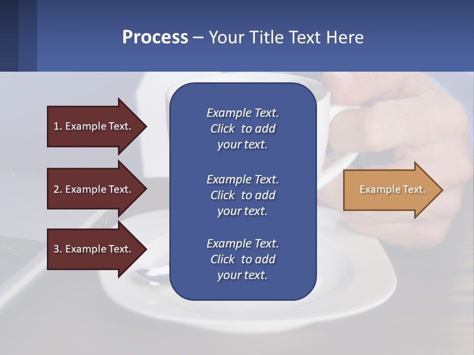 A Person Holding A Cup Of Coffee In Front Of A Laptop PowerPoint Template