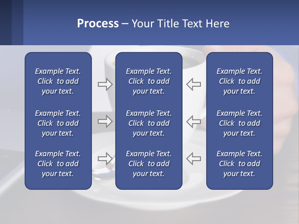A Person Holding A Cup Of Coffee In Front Of A Laptop PowerPoint Template