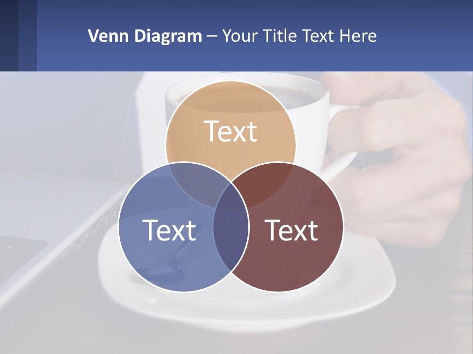 A Person Holding A Cup Of Coffee In Front Of A Laptop PowerPoint Template