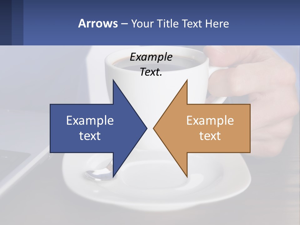 A Person Holding A Cup Of Coffee In Front Of A Laptop PowerPoint Template