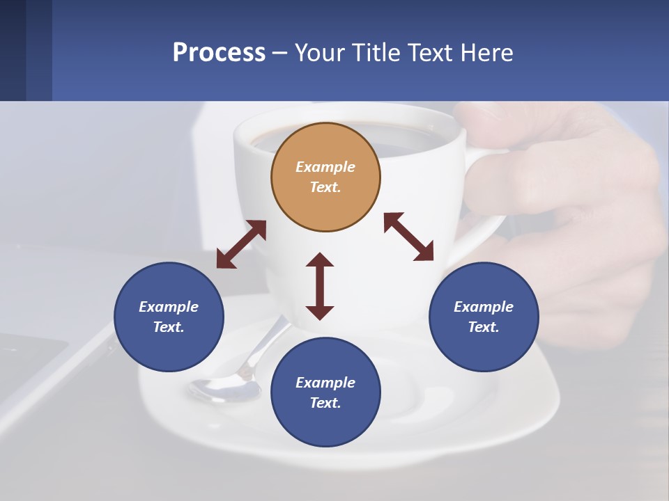 A Person Holding A Cup Of Coffee In Front Of A Laptop PowerPoint Template