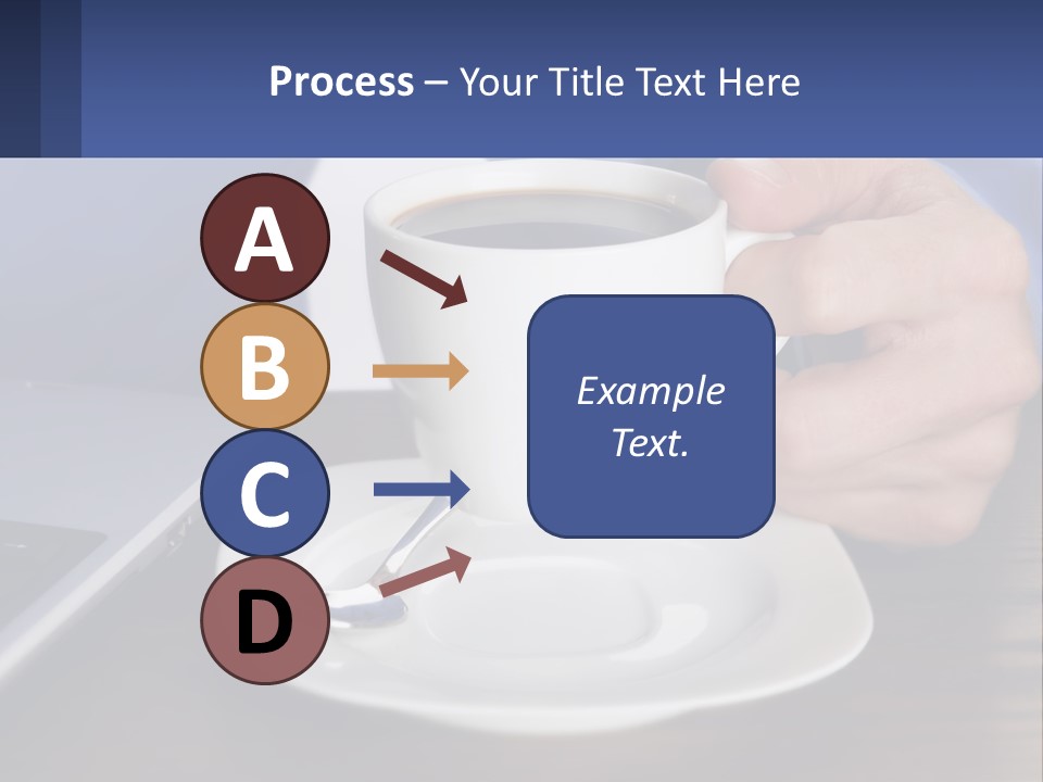 A Person Holding A Cup Of Coffee In Front Of A Laptop PowerPoint Template