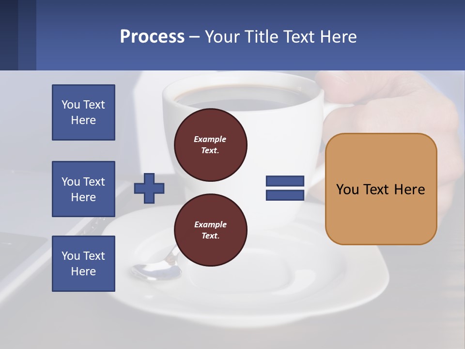 A Person Holding A Cup Of Coffee In Front Of A Laptop PowerPoint Template