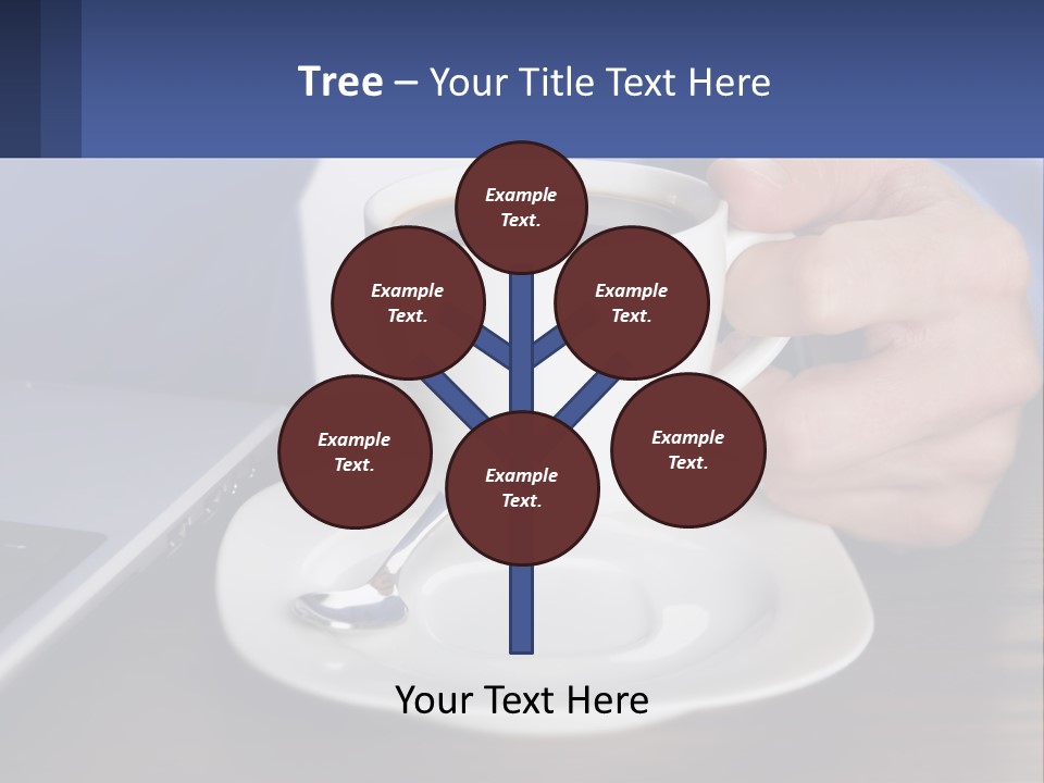 A Person Holding A Cup Of Coffee In Front Of A Laptop PowerPoint Template