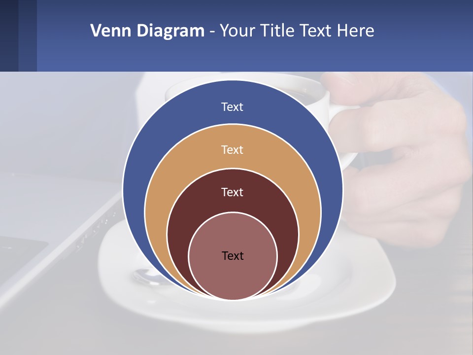 A Person Holding A Cup Of Coffee In Front Of A Laptop PowerPoint Template