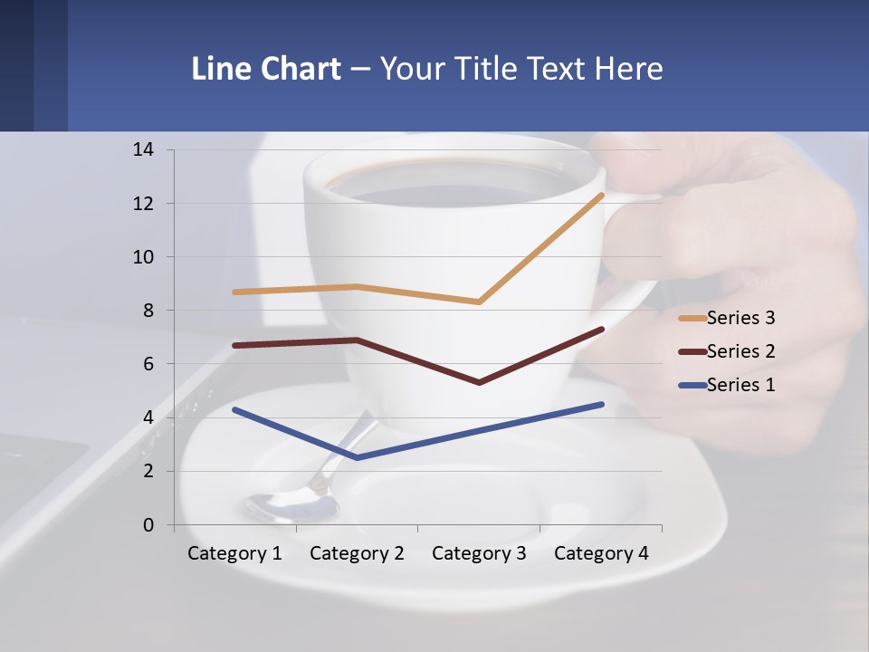 A Person Holding A Cup Of Coffee In Front Of A Laptop PowerPoint Template