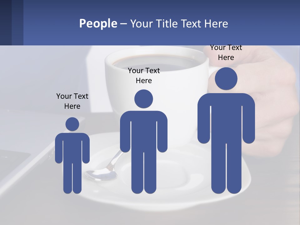 A Person Holding A Cup Of Coffee In Front Of A Laptop PowerPoint Template