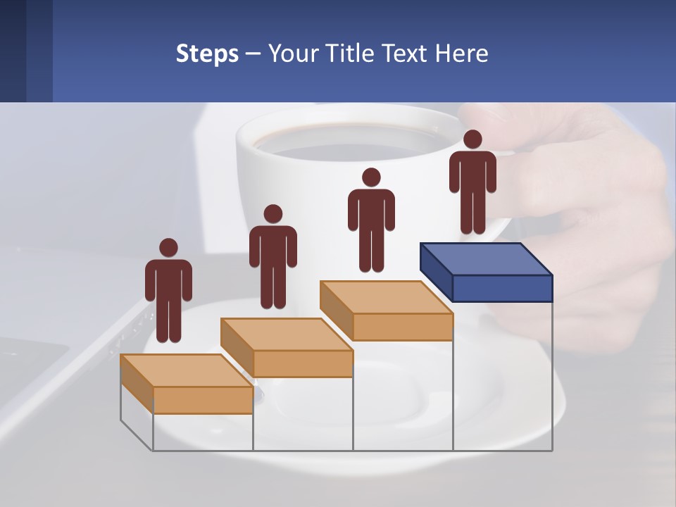 A Person Holding A Cup Of Coffee In Front Of A Laptop PowerPoint Template