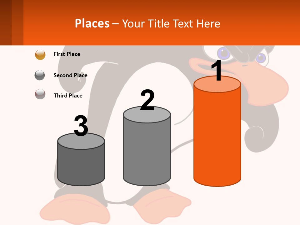 A Cartoon Penguin With A Name Tag On It PowerPoint Template