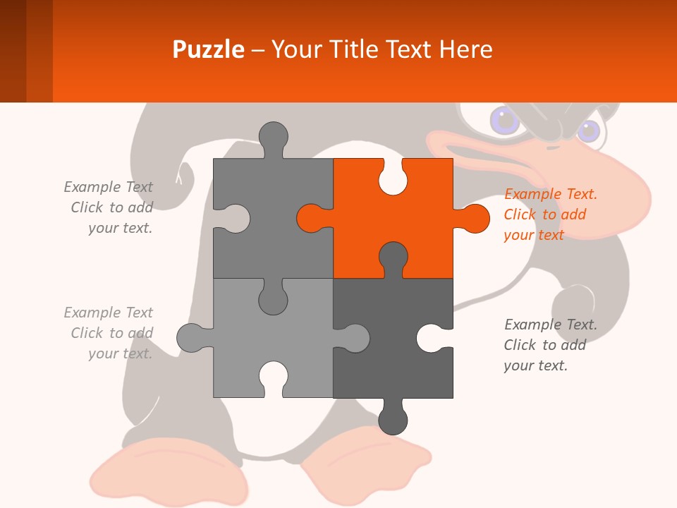 A Cartoon Penguin With A Name Tag On It PowerPoint Template