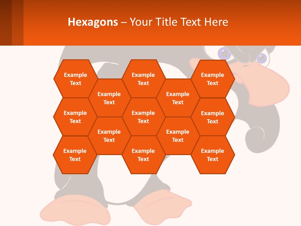 A Cartoon Penguin With A Name Tag On It PowerPoint Template