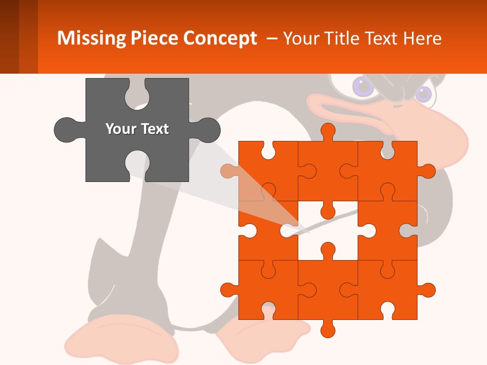 A Cartoon Penguin With A Name Tag On It PowerPoint Template