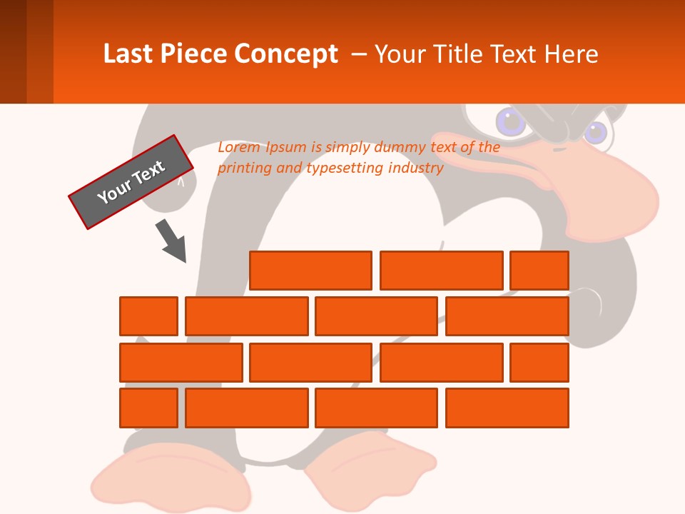 A Cartoon Penguin With A Name Tag On It PowerPoint Template