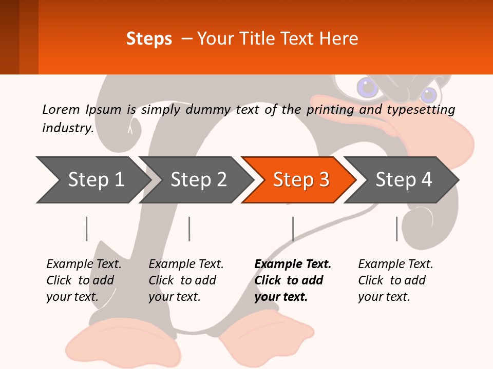 A Cartoon Penguin With A Name Tag On It PowerPoint Template
