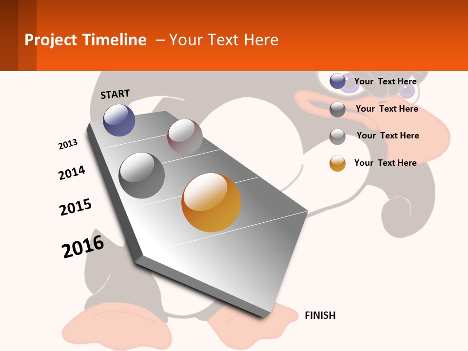 A Cartoon Penguin With A Name Tag On It PowerPoint Template