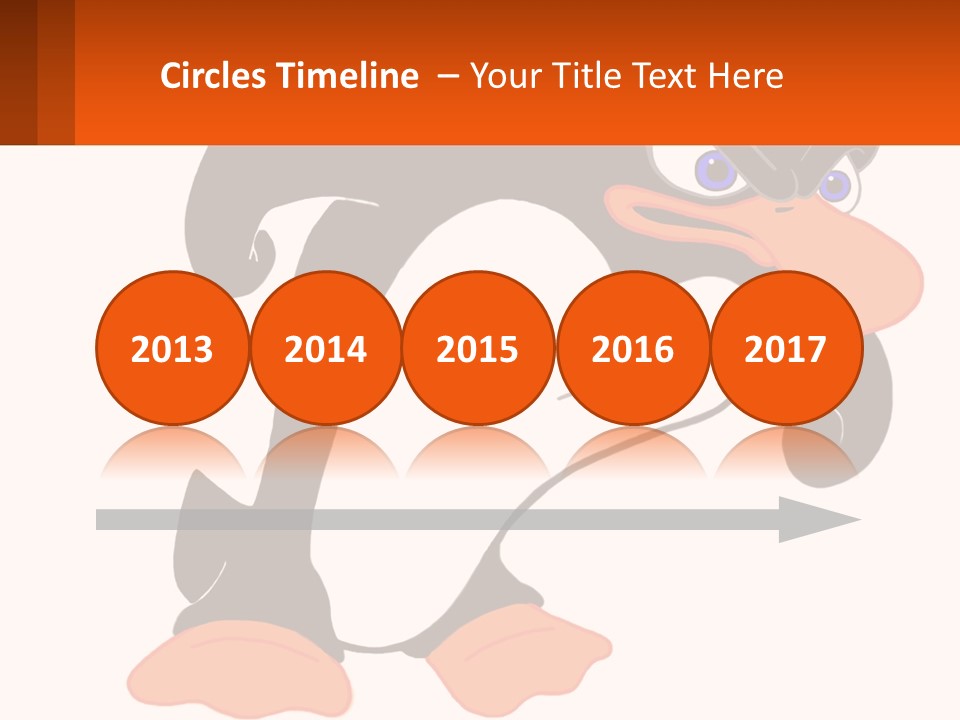 A Cartoon Penguin With A Name Tag On It PowerPoint Template