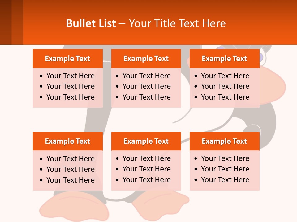 A Cartoon Penguin With A Name Tag On It PowerPoint Template
