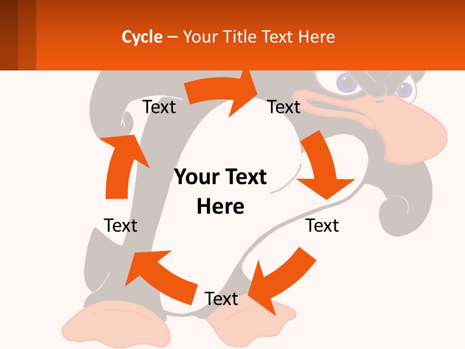 A Cartoon Penguin With A Name Tag On It PowerPoint Template