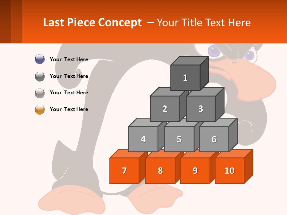 A Cartoon Penguin With A Name Tag On It PowerPoint Template