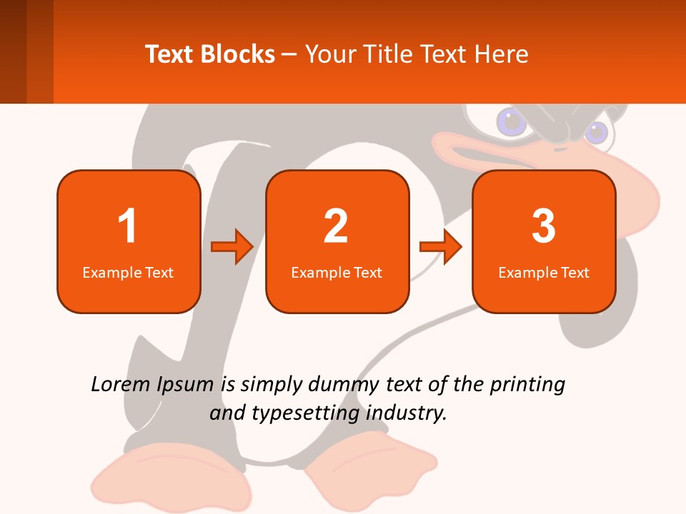 A Cartoon Penguin With A Name Tag On It PowerPoint Template
