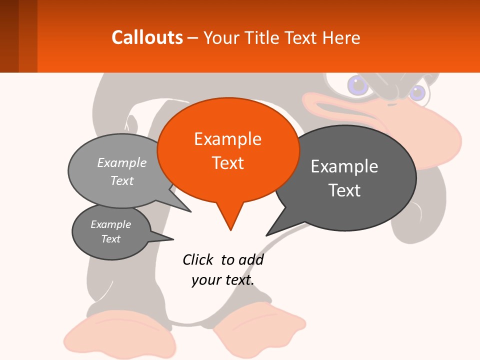 A Cartoon Penguin With A Name Tag On It PowerPoint Template
