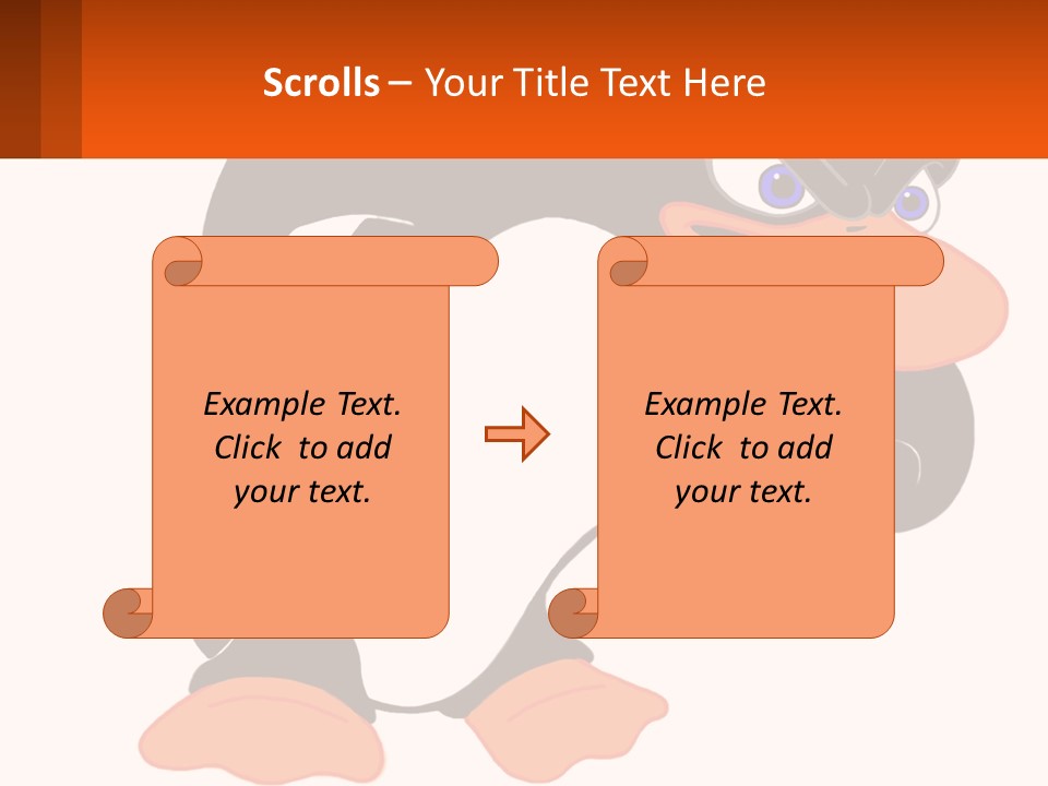 A Cartoon Penguin With A Name Tag On It PowerPoint Template