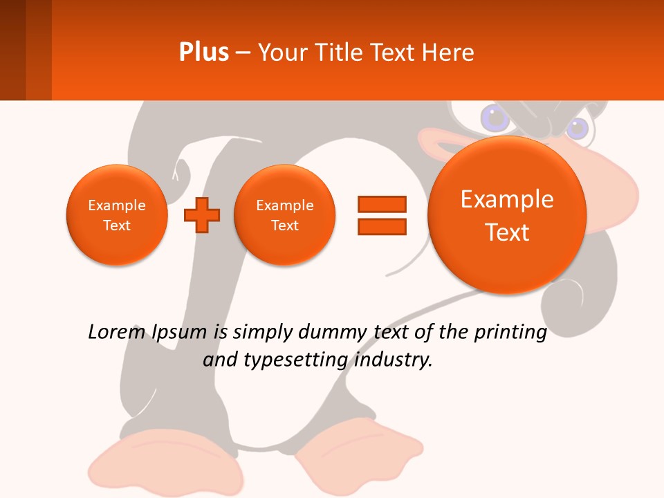 A Cartoon Penguin With A Name Tag On It PowerPoint Template