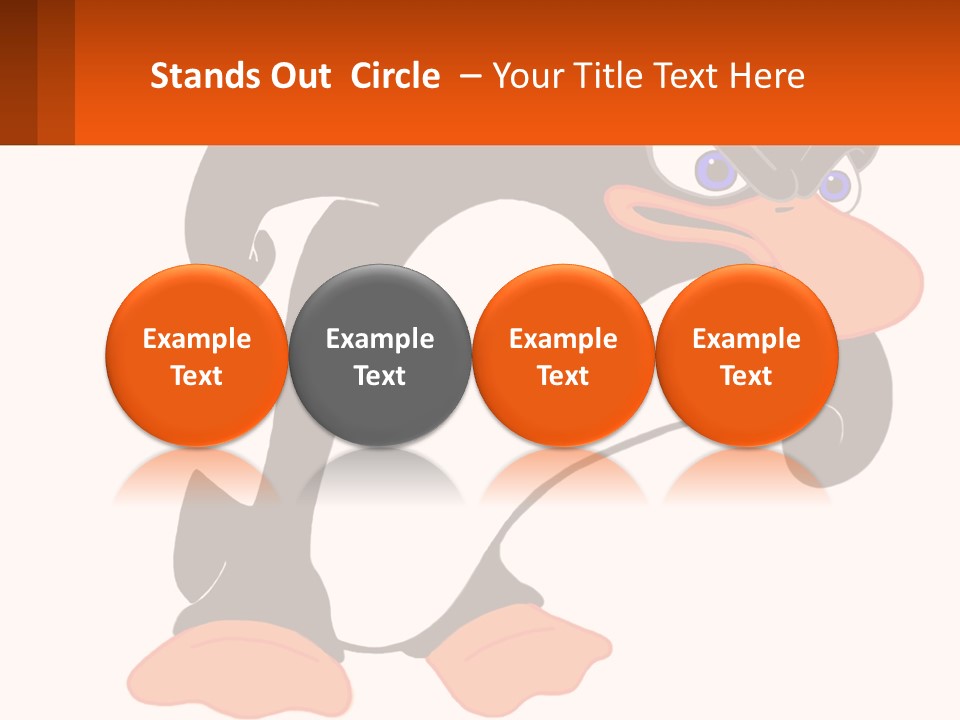 A Cartoon Penguin With A Name Tag On It PowerPoint Template