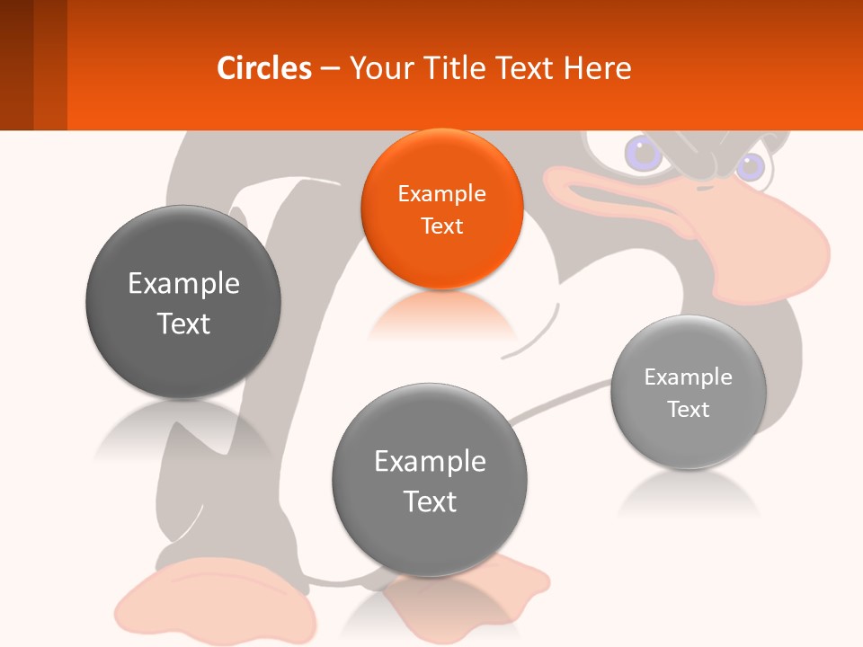 A Cartoon Penguin With A Name Tag On It PowerPoint Template