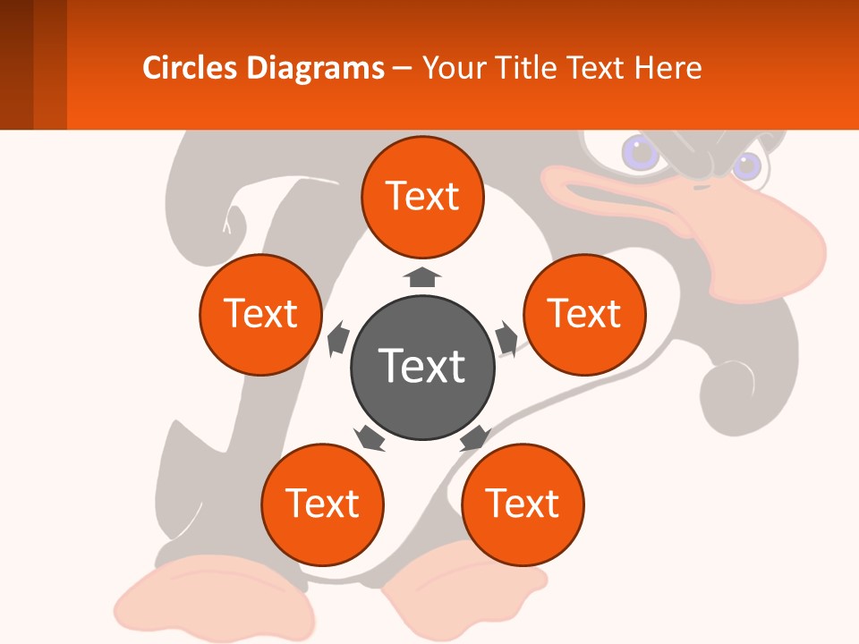 A Cartoon Penguin With A Name Tag On It PowerPoint Template