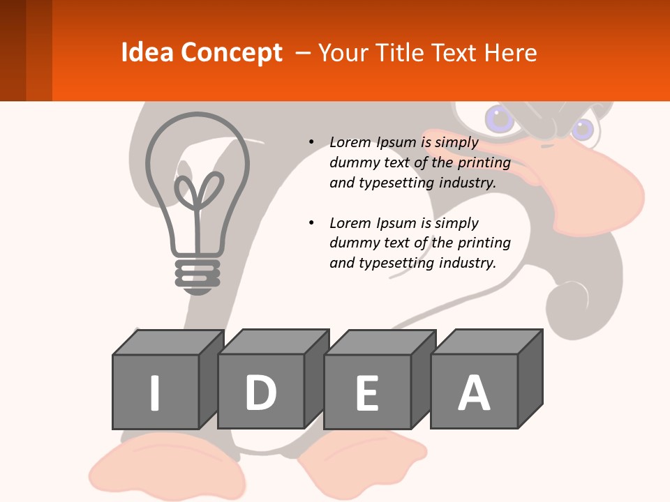 A Cartoon Penguin With A Name Tag On It PowerPoint Template