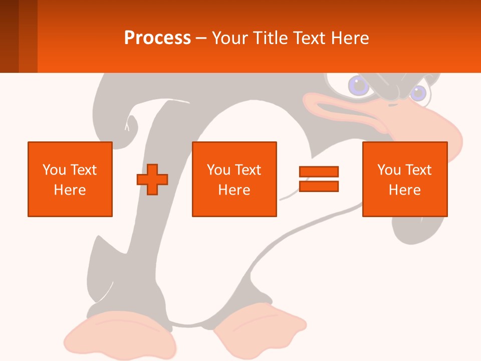 A Cartoon Penguin With A Name Tag On It PowerPoint Template