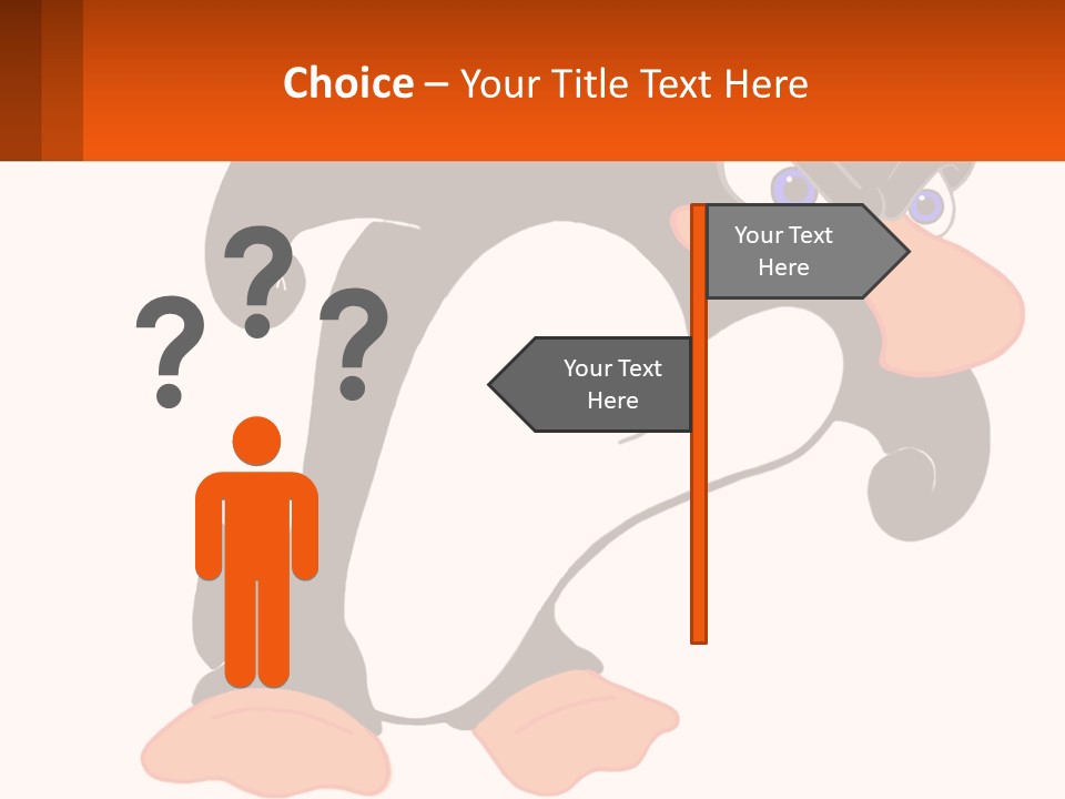 A Cartoon Penguin With A Name Tag On It PowerPoint Template