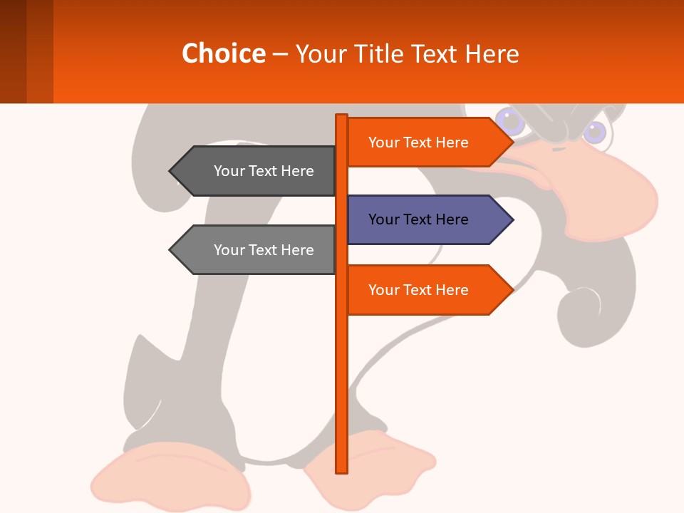 A Cartoon Penguin With A Name Tag On It PowerPoint Template