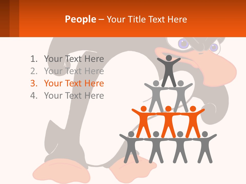 A Cartoon Penguin With A Name Tag On It PowerPoint Template