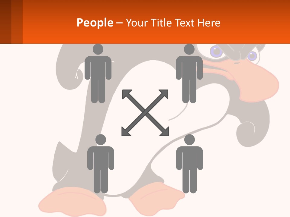 A Cartoon Penguin With A Name Tag On It PowerPoint Template