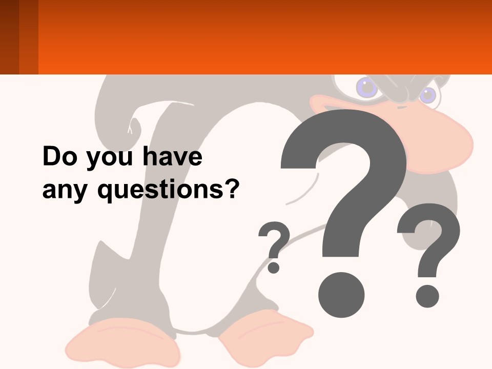 A Cartoon Penguin With A Name Tag On It PowerPoint Template