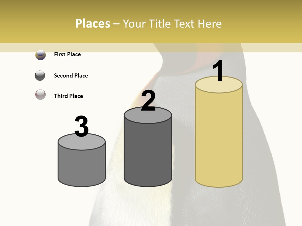 A Penguin Standing Next To A Wall With A White Background PowerPoint Template