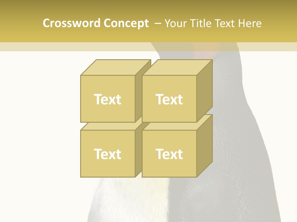 A Penguin Standing Next To A Wall With A White Background PowerPoint Template