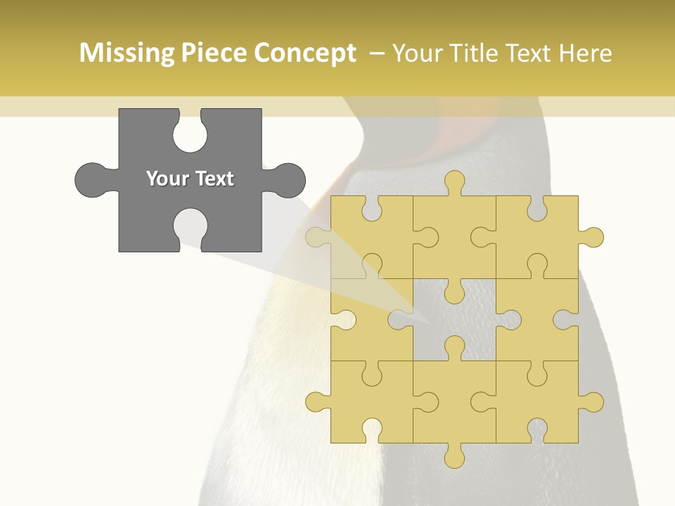 A Penguin Standing Next To A Wall With A White Background PowerPoint Template