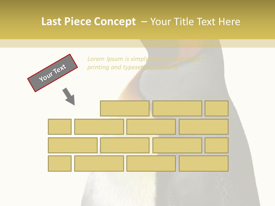 A Penguin Standing Next To A Wall With A White Background PowerPoint Template