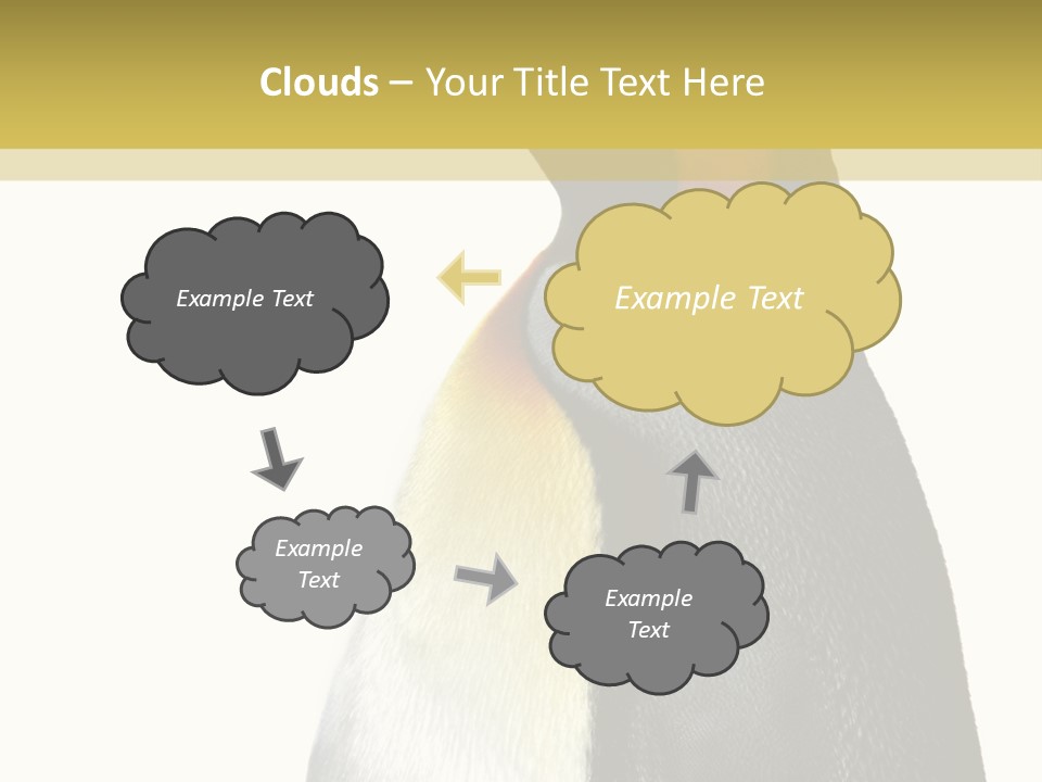 A Penguin Standing Next To A Wall With A White Background PowerPoint Template