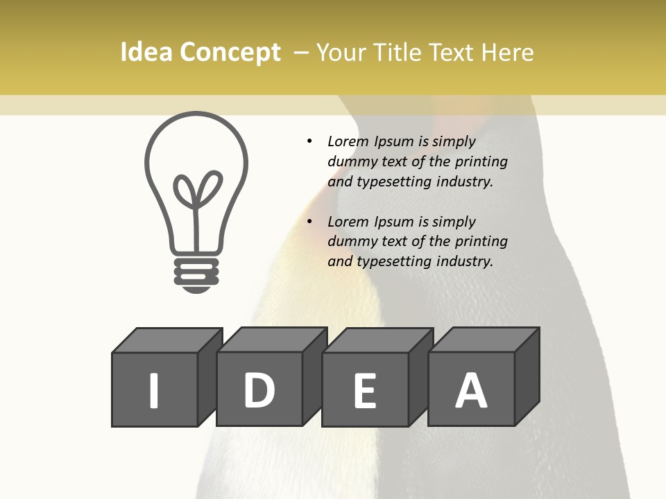 A Penguin Standing Next To A Wall With A White Background PowerPoint Template