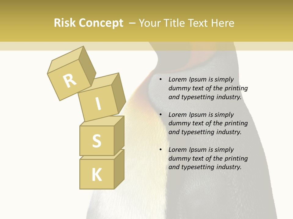 A Penguin Standing Next To A Wall With A White Background PowerPoint Template